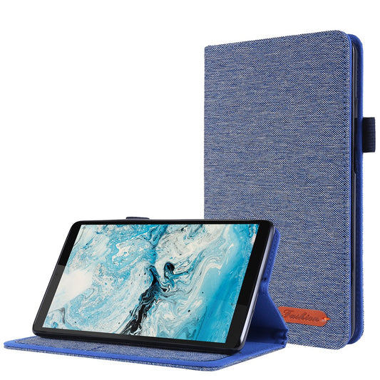 Cloth Texture Card Slots Stand Leather Protective Cover for  Lenovo Tab M7 (2nd Gen) TB-7305F / (3rd Gen) - Blue
