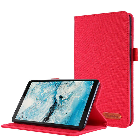 Cloth Texture Card Slots Stand Leather Protective Cover for  Lenovo Tab M7 (2nd Gen) TB-7305F / (3rd Gen) - Red