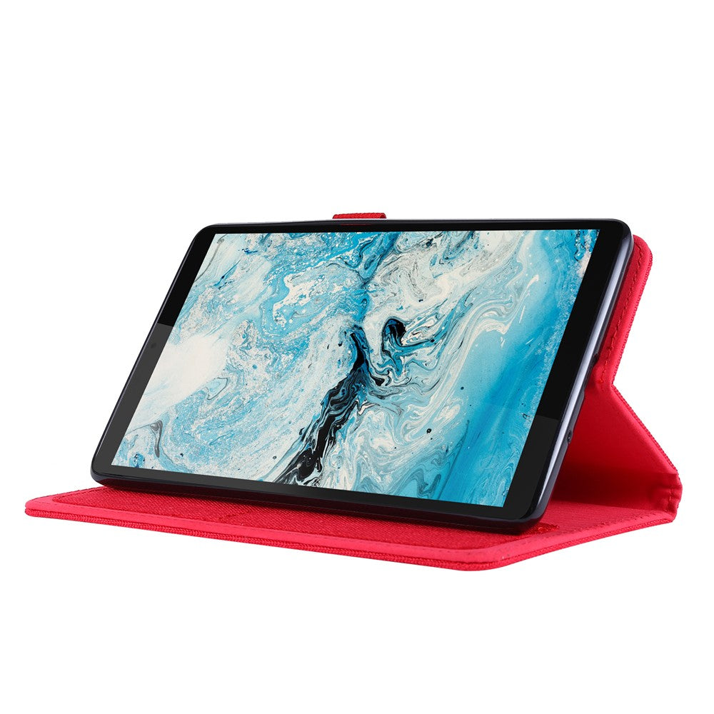 Cloth Texture Card Slots Stand Leather Protective Cover for  Lenovo Tab M7 (2nd Gen) TB-7305F / (3rd Gen) - Red