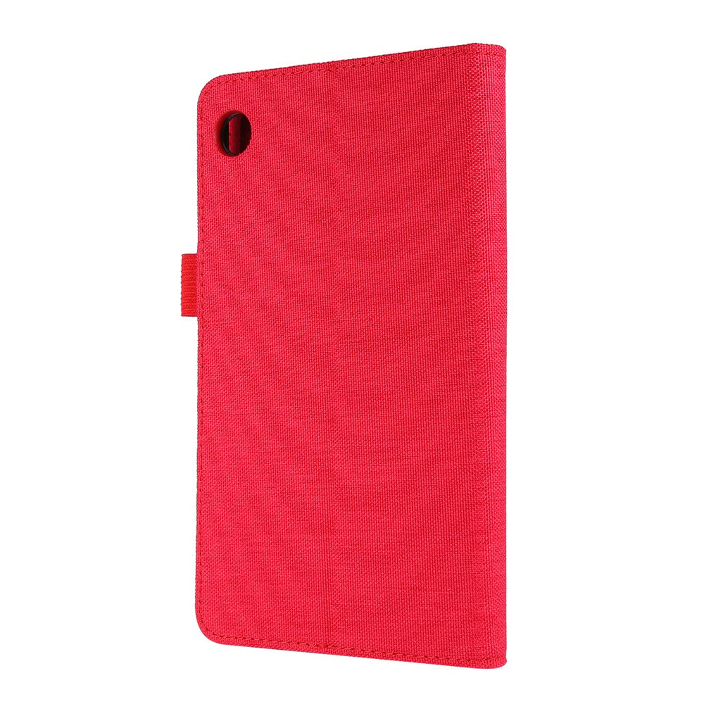 Cloth Texture Card Slots Stand Leather Protective Cover for  Lenovo Tab M7 (2nd Gen) TB-7305F / (3rd Gen) - Red