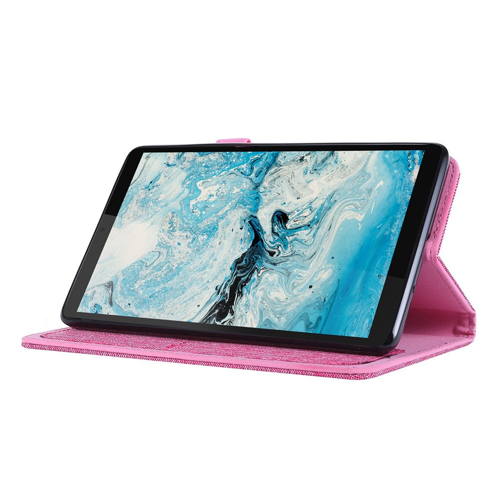 Cloth Texture Card Slots Stand Leather Protective Cover for  Lenovo Tab M7 (2nd Gen) TB-7305F / (3rd Gen) - Pink