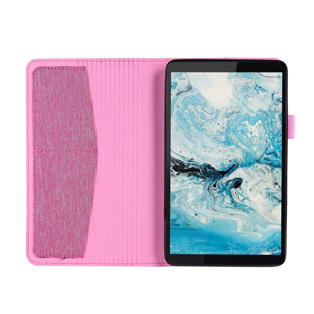 Cloth Texture Card Slots Stand Leather Protective Cover for  Lenovo Tab M7 (2nd Gen) TB-7305F / (3rd Gen) - Pink