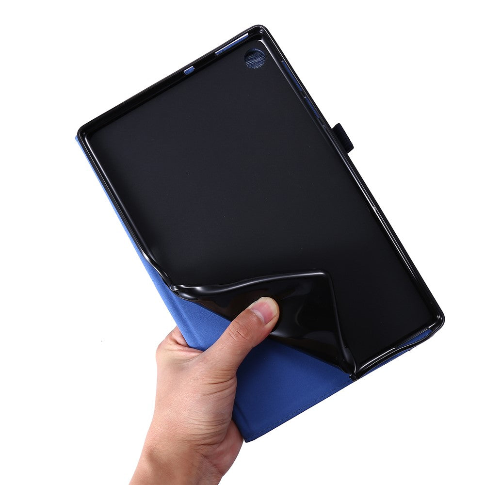 For Lenovo Tab M10 Plus Leather Case Scratch Resistant Flip Tablet Cover with Stand Card Slots - Blue