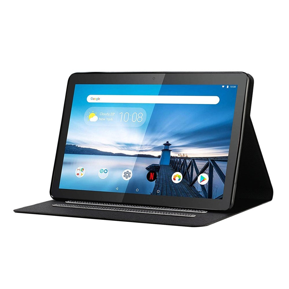 PU Leather Stand Case Shell for Lenovo Tab M10 X605F/X505F - Black