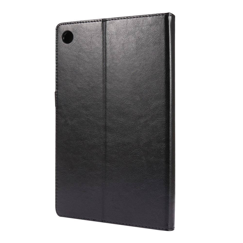 Crazy Horse Texture Leather Two-Fold Design Cover Case for Lenovo Tab M10 Plus - Black