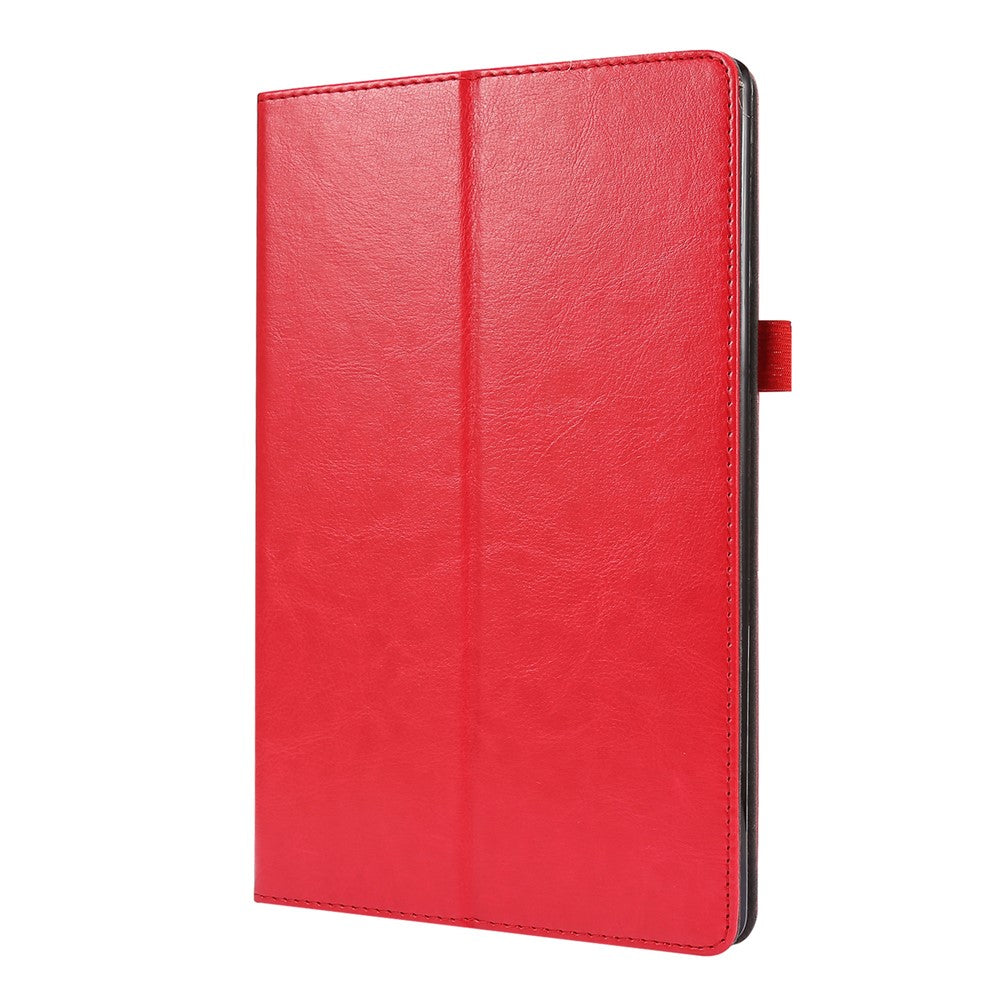 Crazy Horse Texture Leather Two-Fold Design Cover Case for Lenovo Tab M10 Plus - Red