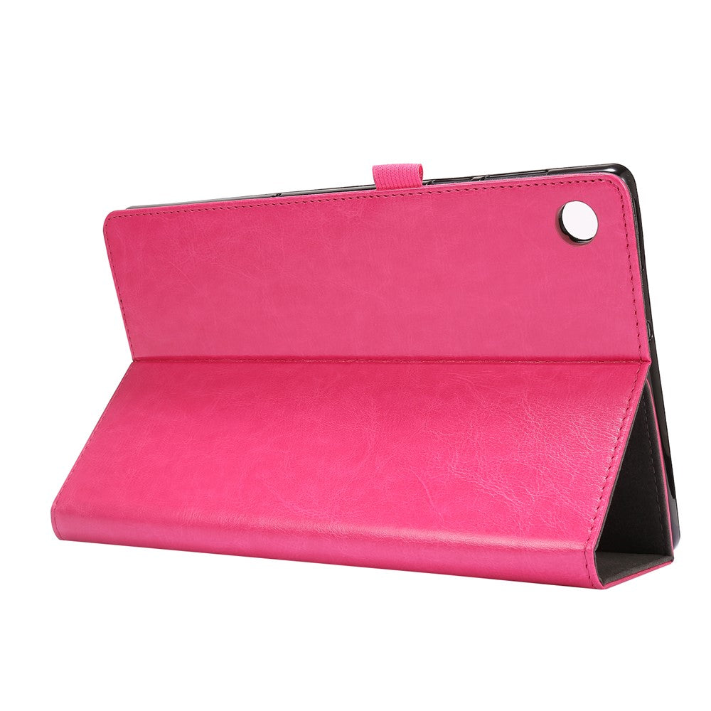 Crazy Horse Texture Leather Two-Fold Design Cover Case for Lenovo Tab M10 Plus - Pink
