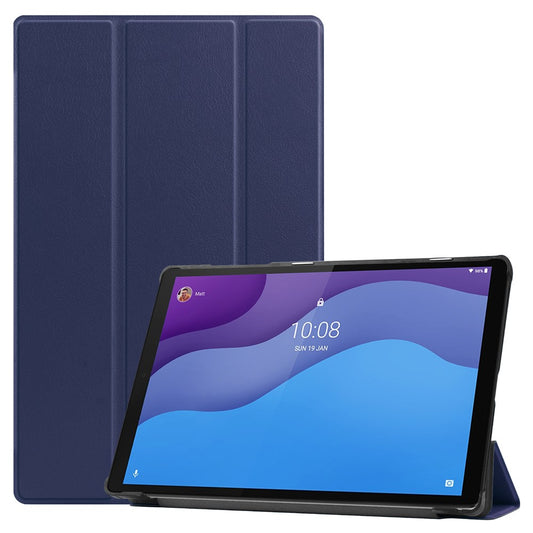 Tri-fold Leather Stand Tablet Case Narrow Bezel Multi-Color Tablet Cover for Lenovo Tab M10 HD Gen 2 TB-X306F/TB-X306X - Blue