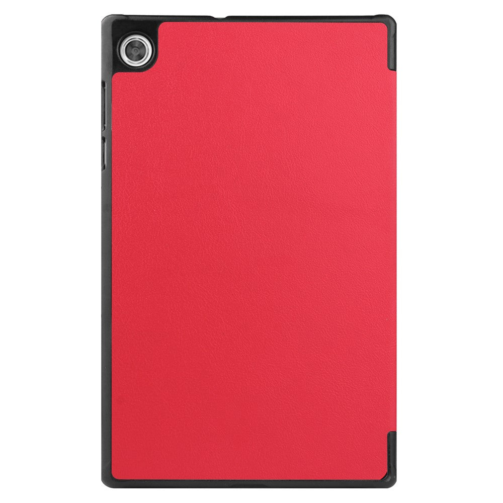 Tri-fold Leather Stand Tablet Case Narrow Bezel Multi-Color Tablet Cover for Lenovo Tab M10 HD Gen 2 TB-X306F/TB-X306X - Red