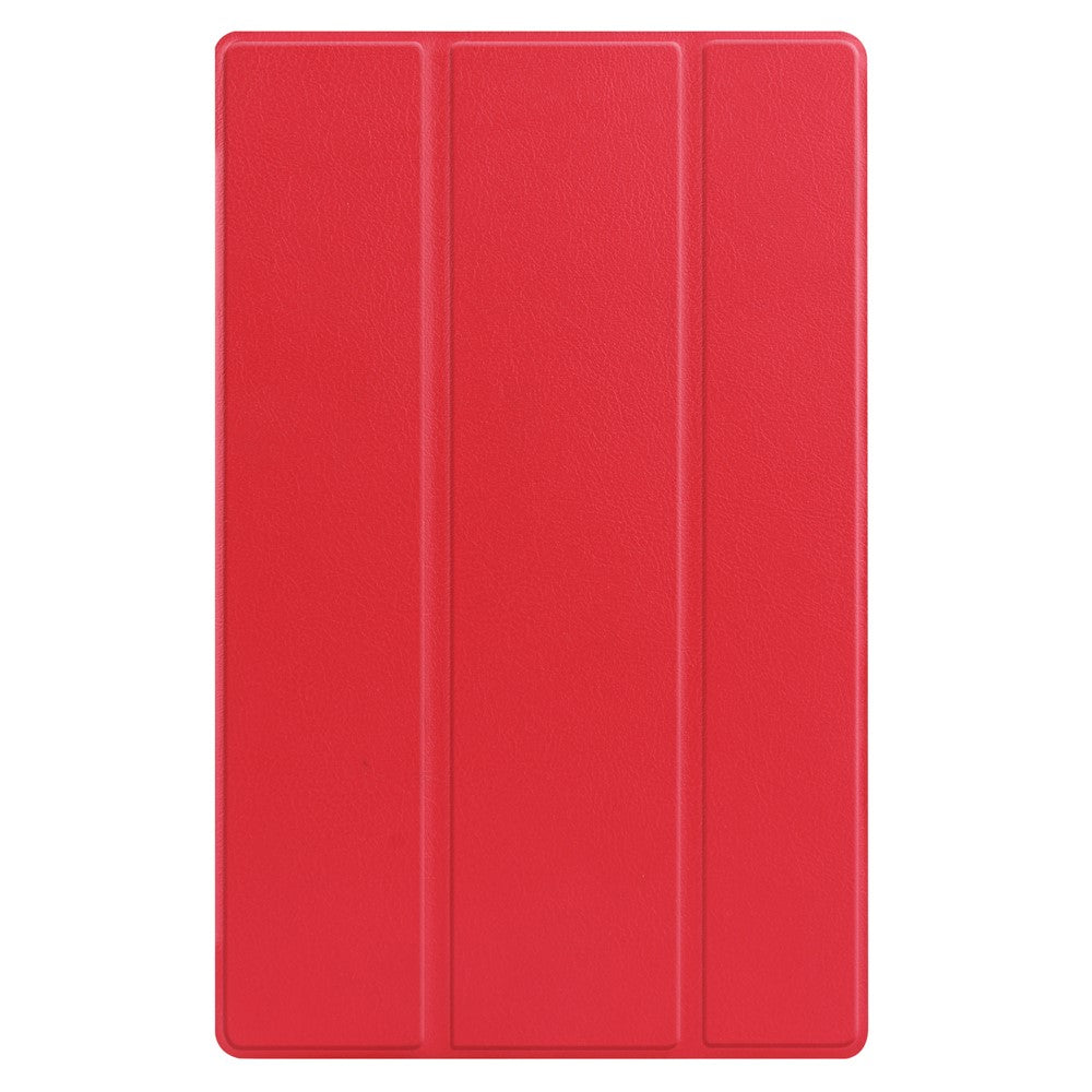 Tri-fold Leather Stand Tablet Case Narrow Bezel Multi-Color Tablet Cover for Lenovo Tab M10 HD Gen 2 TB-X306F/TB-X306X - Red