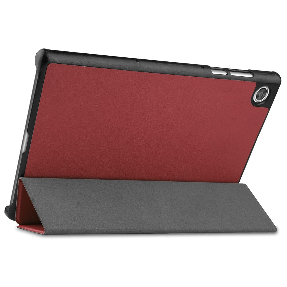 Tri-fold Leather Stand Tablet Case Narrow Bezel Multi-Color Tablet Cover for Lenovo Tab M10 HD Gen 2 TB-X306F/TB-X306X - Brown