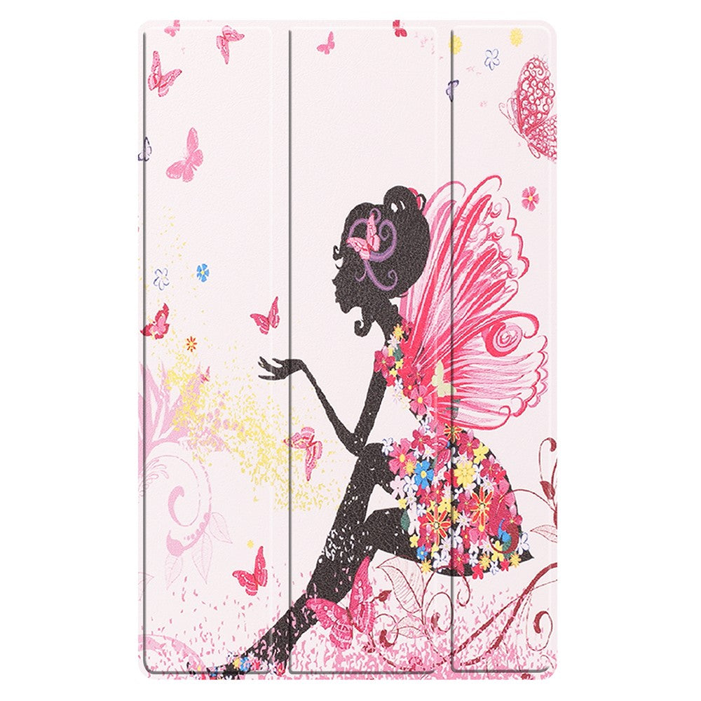 Dustproof Pattern Printing PU Leather Tri-fold Stand Tablet Case for Lenovo Tab M10 HD Gen 2 TB-X306F / TB-X306X - Beauty