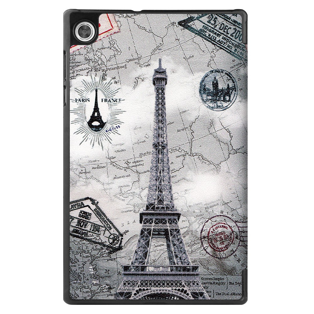 Dustproof Pattern Printing PU Leather Tri-fold Stand Tablet Case for Lenovo Tab M10 HD Gen 2 TB-X306F / TB-X306X - Tower