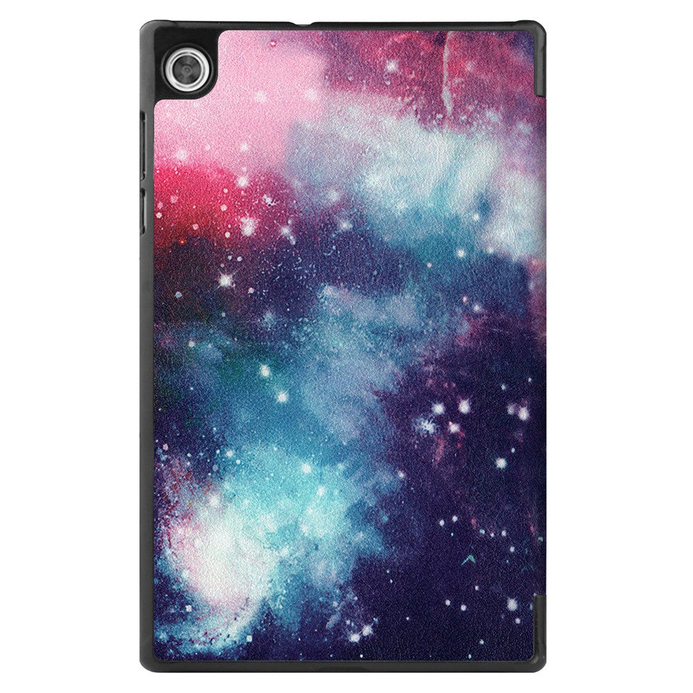 Dustproof Pattern Printing PU Leather Tri-fold Stand Tablet Case for Lenovo Tab M10 HD Gen 2 TB-X306F / TB-X306X - Starry Sky