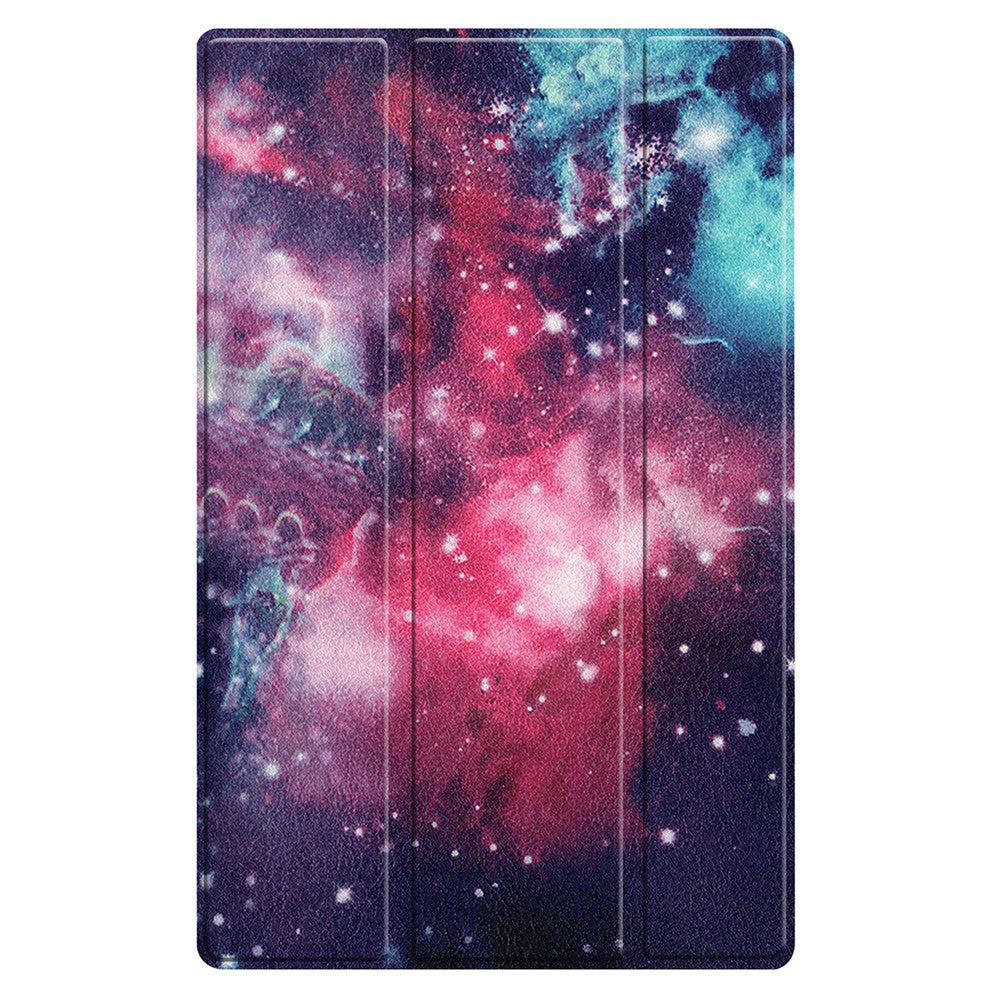 Dustproof Pattern Printing PU Leather Tri-fold Stand Tablet Case for Lenovo Tab M10 HD Gen 2 TB-X306F / TB-X306X - Starry Sky
