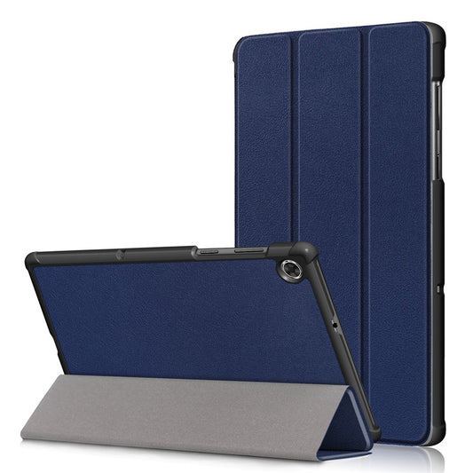Tri-fold PU Leather Auto-wake/Sleep Smart Tablet Case for Lenovo Tab M10 HD Gen 2 TB-X306F / TB-X306X - Blue
