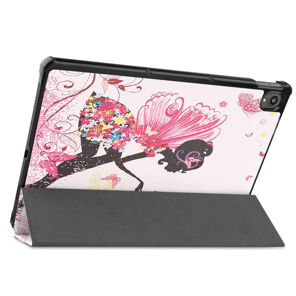 PU Leather Tri-Fold Stand Tablet Case with Dustproof Pattern Printing for Lenovo Tab P11 TB-J606F - Beauty
