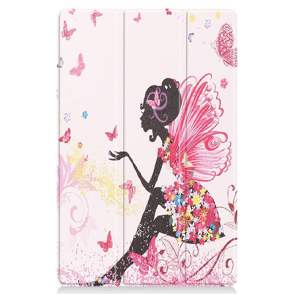 PU Leather Tri-Fold Stand Tablet Case with Dustproof Pattern Printing for Lenovo Tab P11 TB-J606F - Beauty