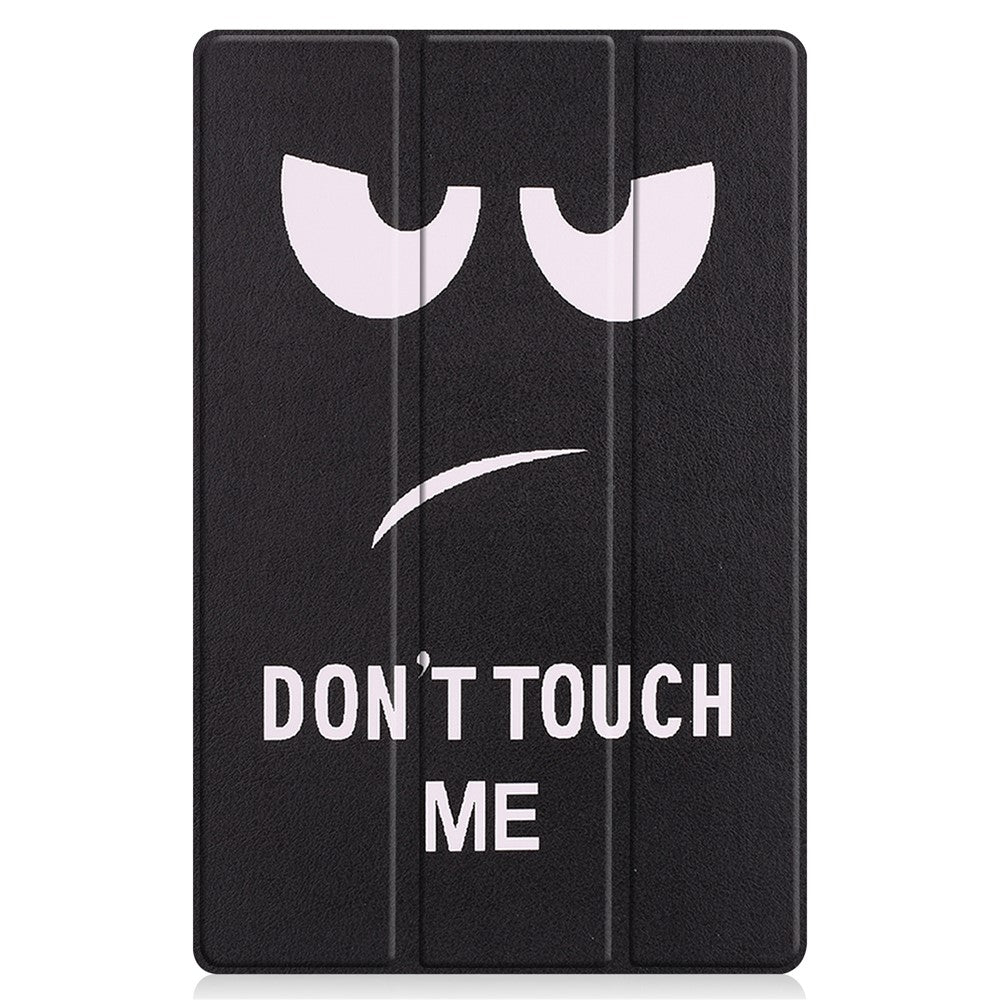 PU Leather Tri-Fold Stand Tablet Case with Dustproof Pattern Printing for Lenovo Tab P11 TB-J606F - Angry Face