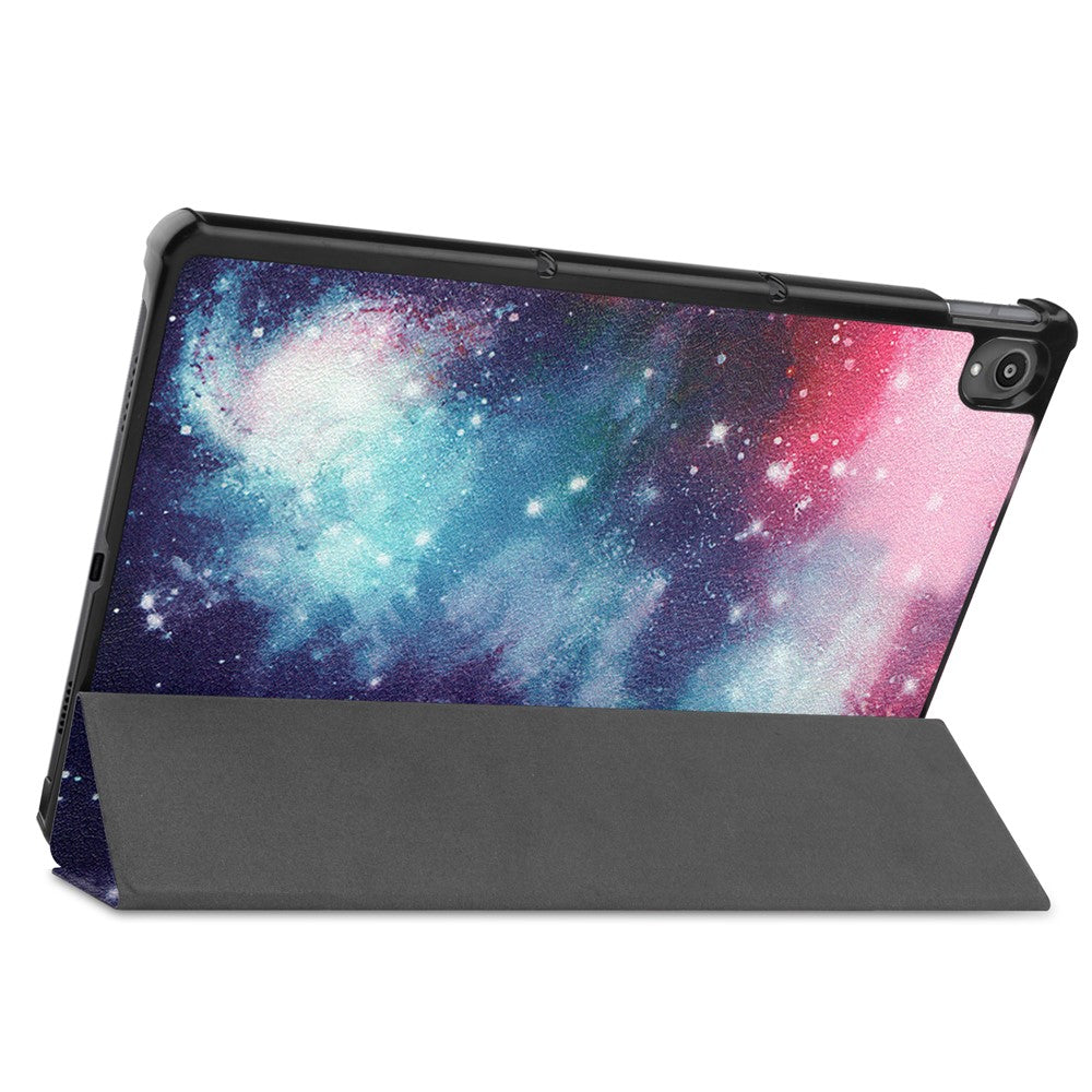 PU Leather Tri-Fold Stand Tablet Case with Dustproof Pattern Printing for Lenovo Tab P11 TB-J606F - Starry Sky