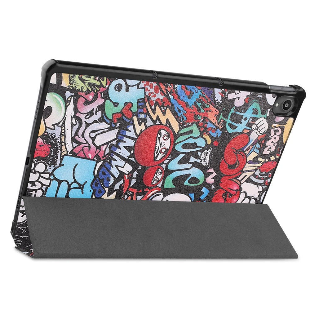 PU Leather Tri-Fold Stand Tablet Case with Dustproof Pattern Printing for Lenovo Tab P11 TB-J606F - Special Pattern