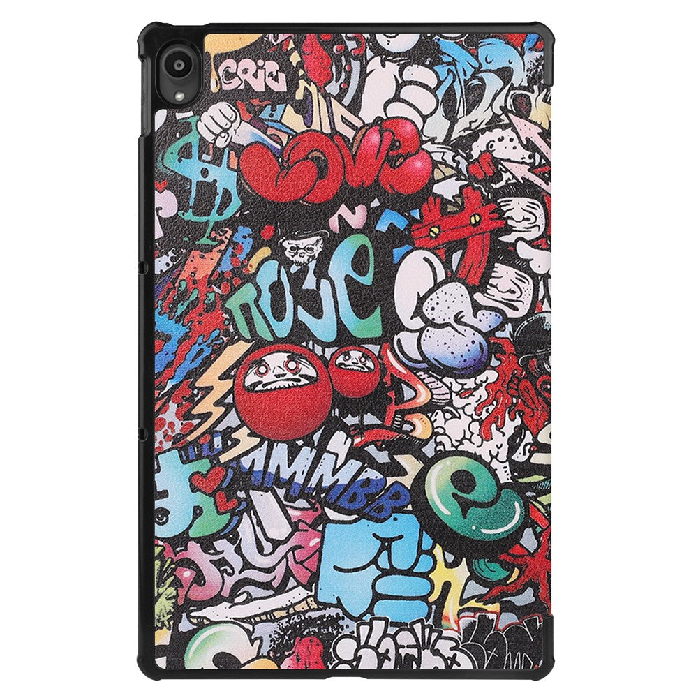 PU Leather Tri-Fold Stand Tablet Case with Dustproof Pattern Printing for Lenovo Tab P11 TB-J606F - Special Pattern