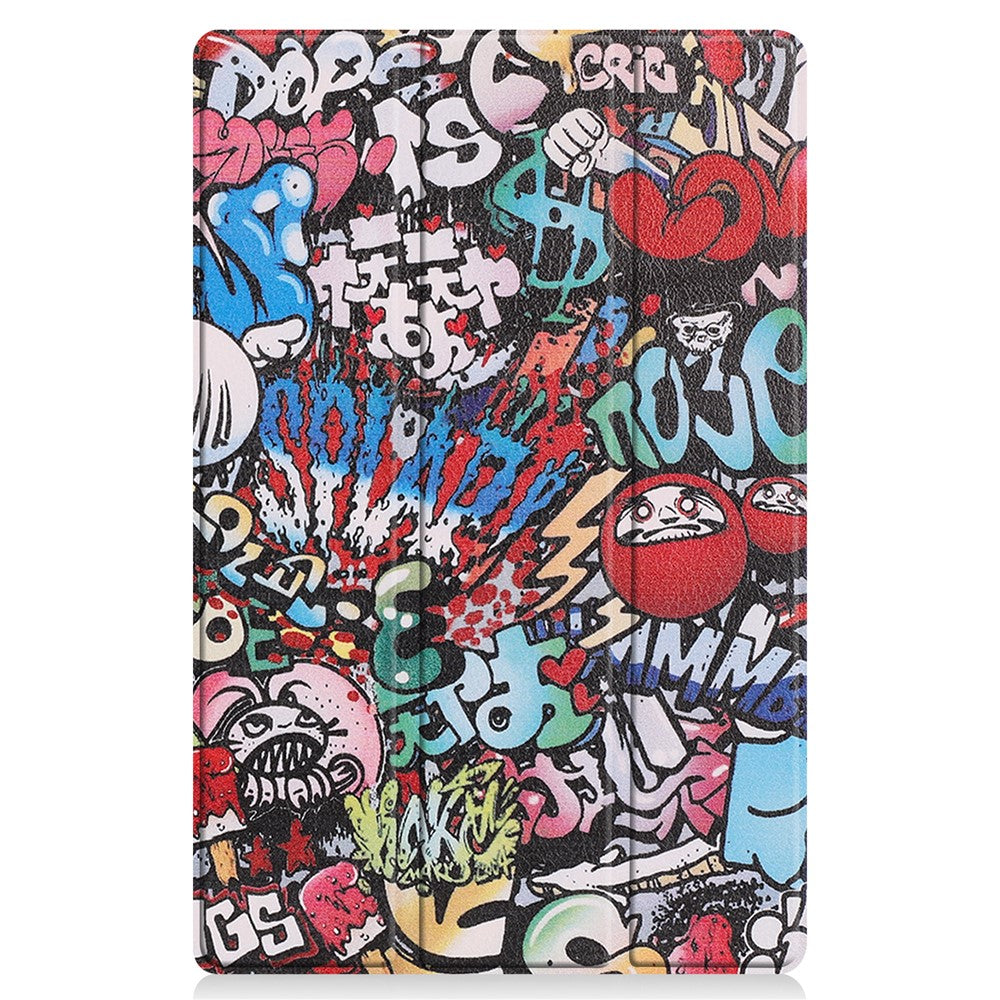 PU Leather Tri-Fold Stand Tablet Case with Dustproof Pattern Printing for Lenovo Tab P11 TB-J606F - Special Pattern