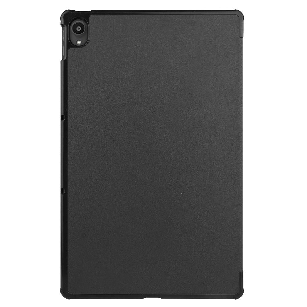 Tri-fold Leather Stand Tablet Case for Lenovo Tab P11 TB-J606F - Black