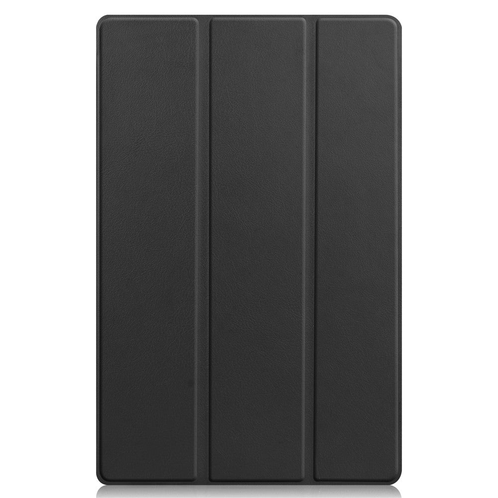 Tri-fold Leather Stand Tablet Case for Lenovo Tab P11 TB-J606F - Black