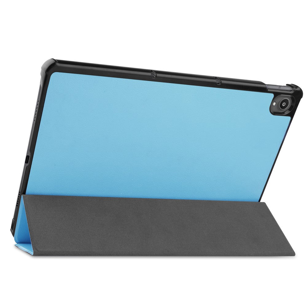 Tri-fold Leather Stand Tablet Case for Lenovo Tab P11 TB-J606F - Sky Blue