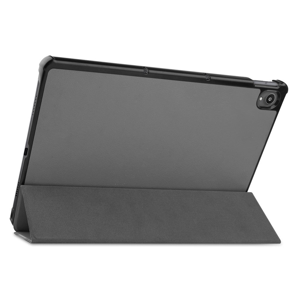 Tri-fold Leather Stand Tablet Case for Lenovo Tab P11 TB-J606F - Grey