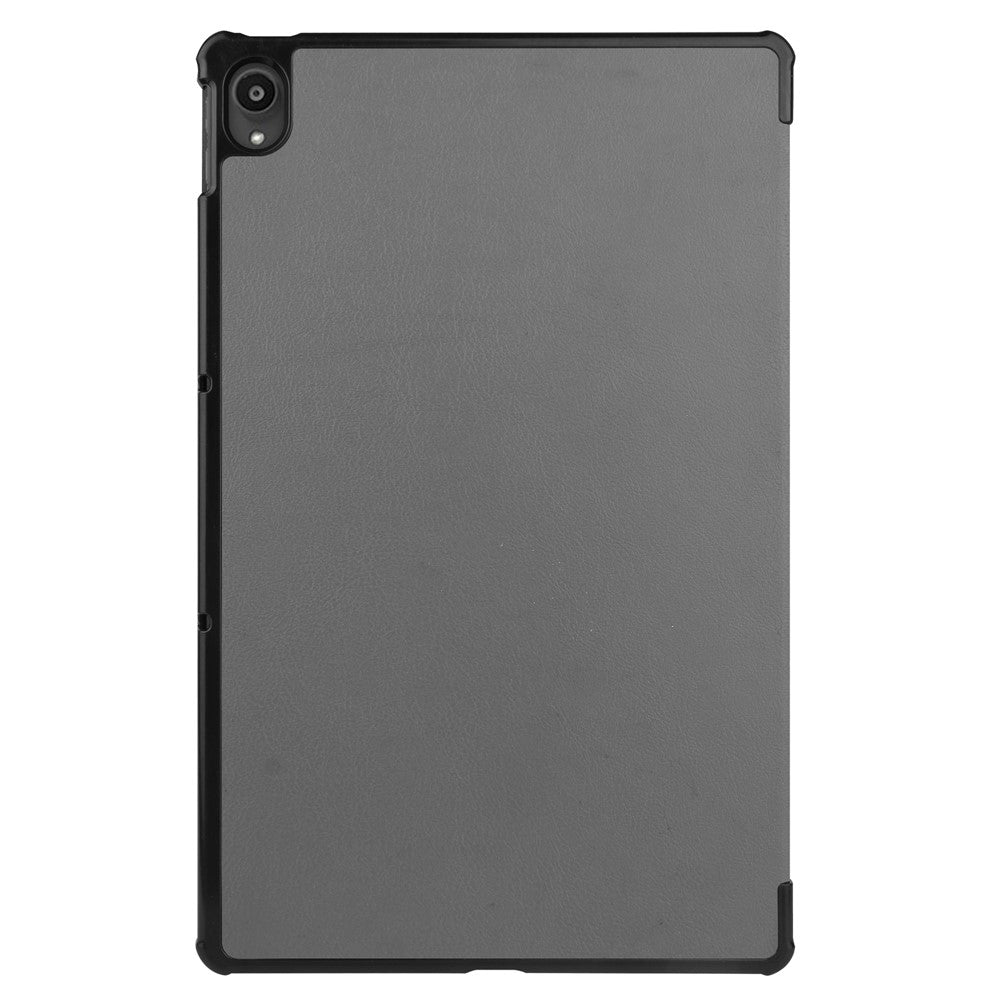 Tri-fold Leather Stand Tablet Case for Lenovo Tab P11 TB-J606F - Grey