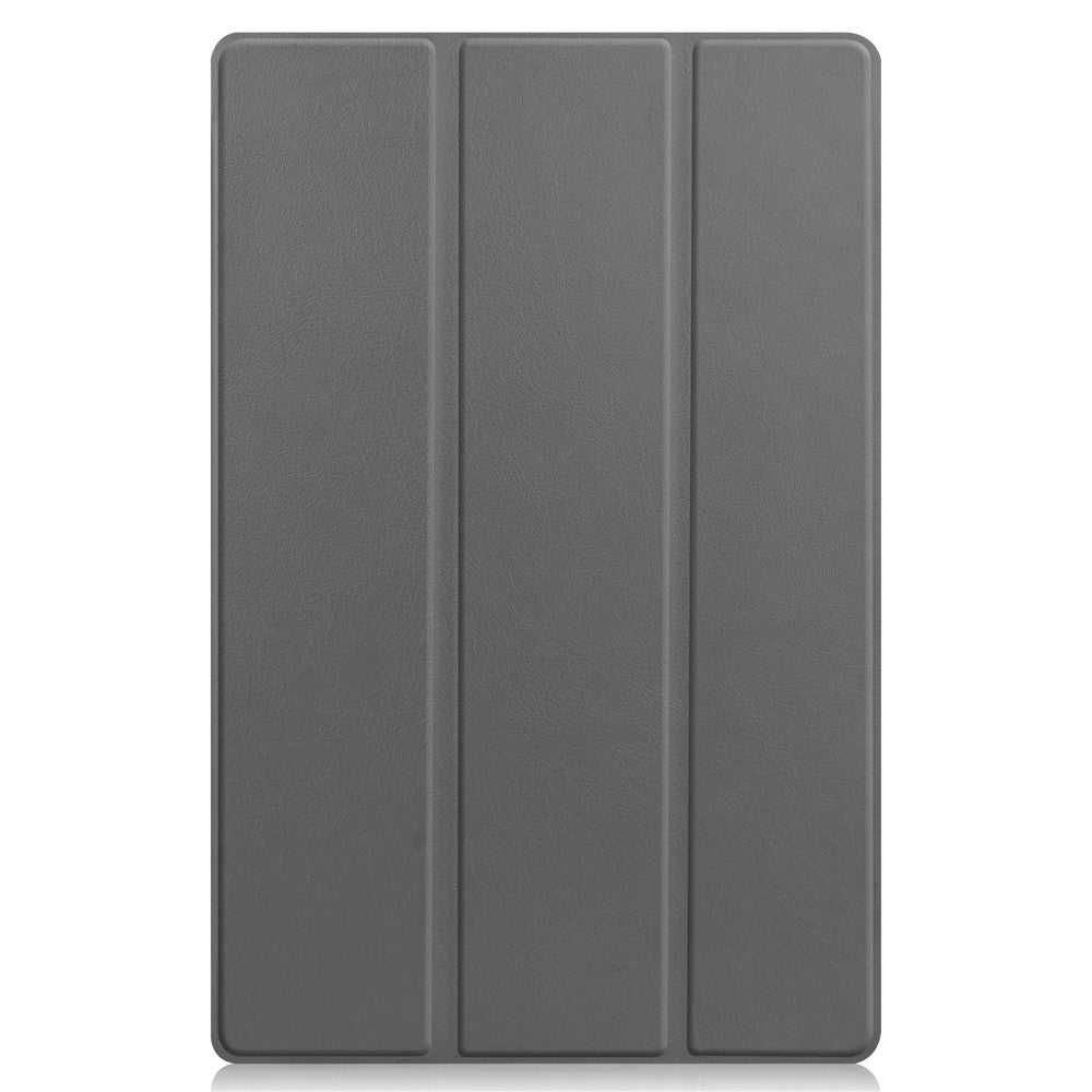 Tri-fold Leather Stand Tablet Case for Lenovo Tab P11 TB-J606F - Grey