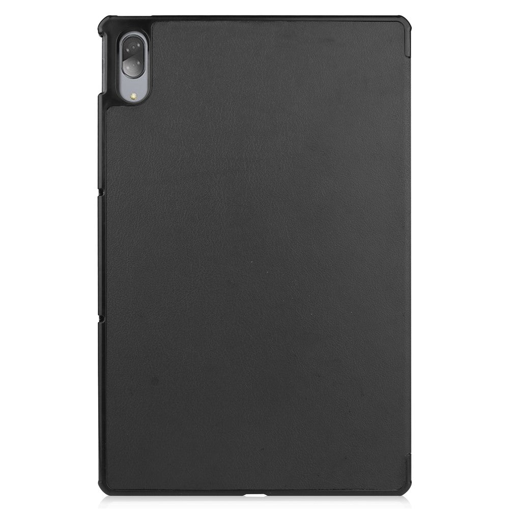 Stable Tri-fold Stand Leather Stand Tablet Case for Lenovo Tab P11 Pro TB-J706F - Black