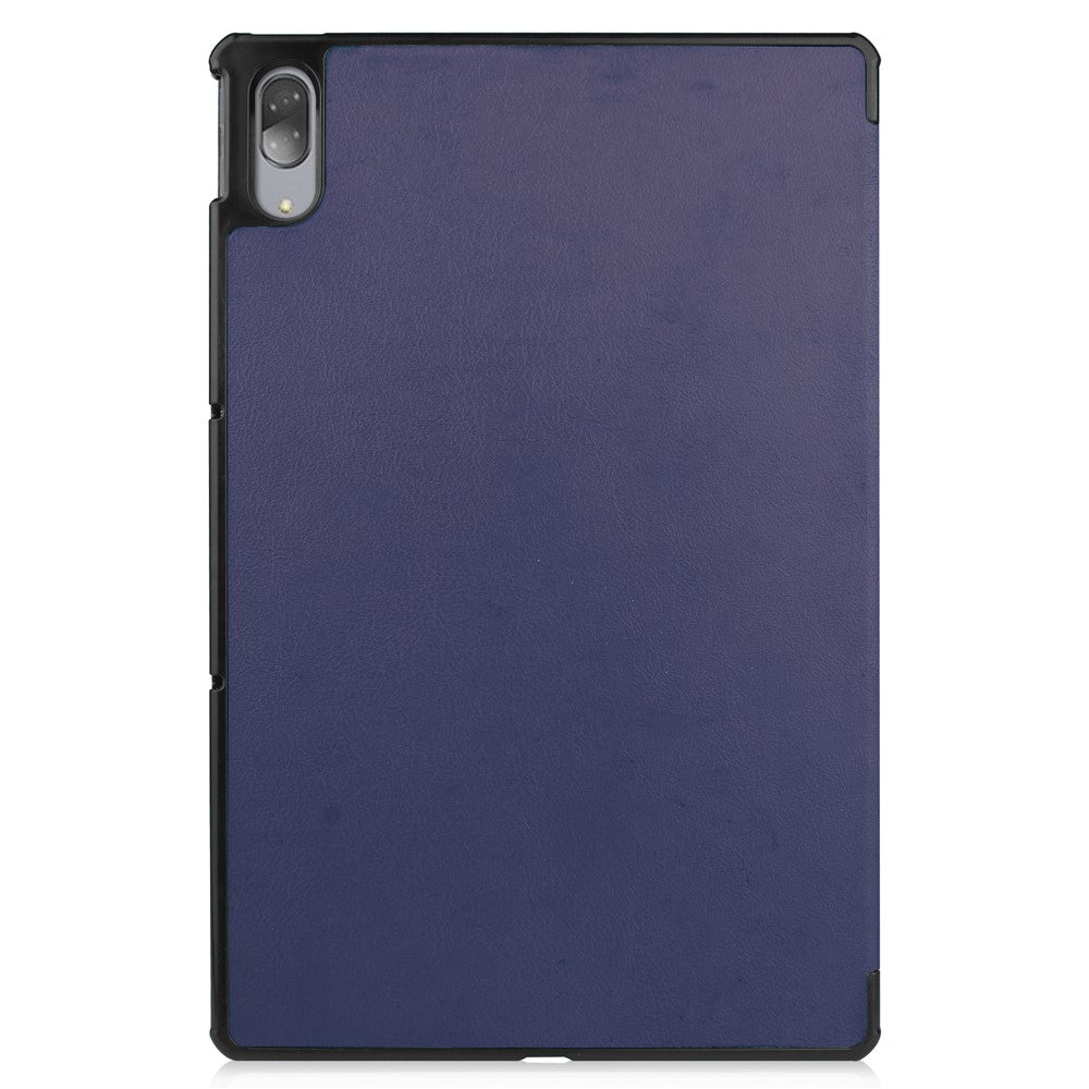 Stable Tri-fold Stand Leather Stand Tablet Case for Lenovo Tab P11 Pro TB-J706F - Dark Blue