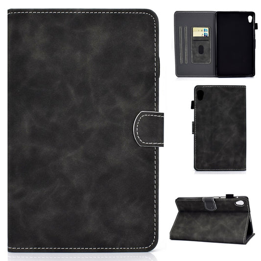 Microfiber Leather with Stand Case and Card Slots for Lenovo Tab M10 HD Gen 2 X306X - Black