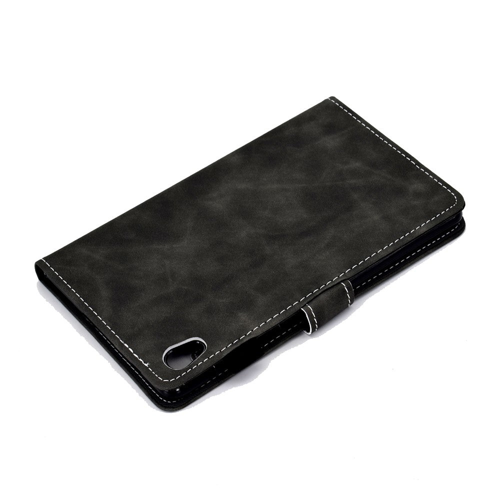 Microfiber Leather with Stand Case and Card Slots for Lenovo Tab M10 HD Gen 2 X306X - Black