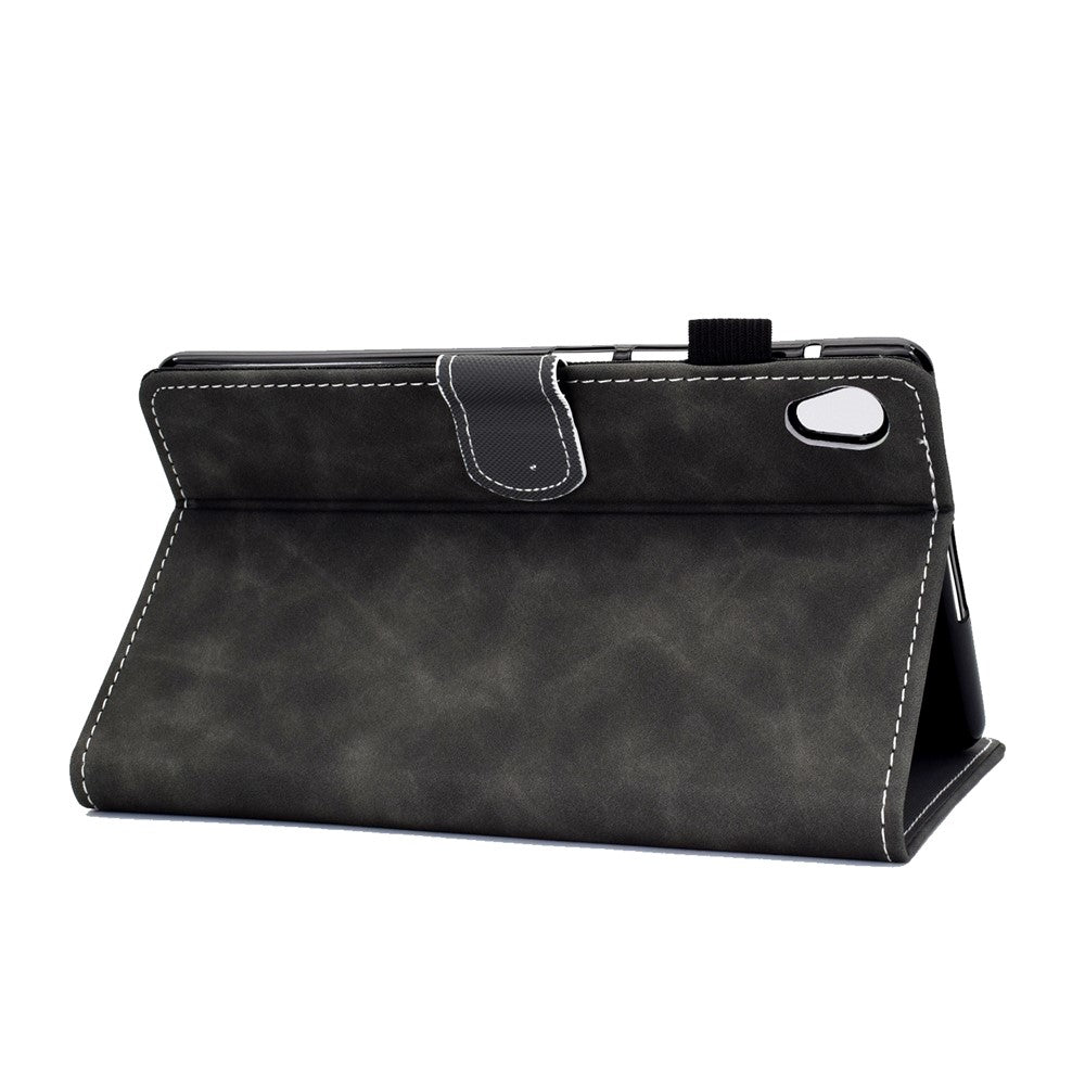 Microfiber Leather with Stand Case and Card Slots for Lenovo Tab M10 HD Gen 2 X306X - Black