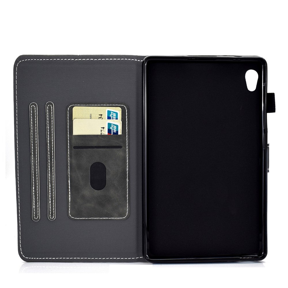 Microfiber Leather with Stand Case and Card Slots for Lenovo Tab M10 HD Gen 2 X306X - Black