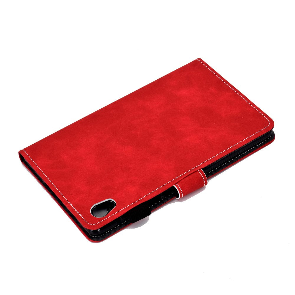 Microfiber Leather with Stand Case and Card Slots for Lenovo Tab M10 HD Gen 2 X306X - Red