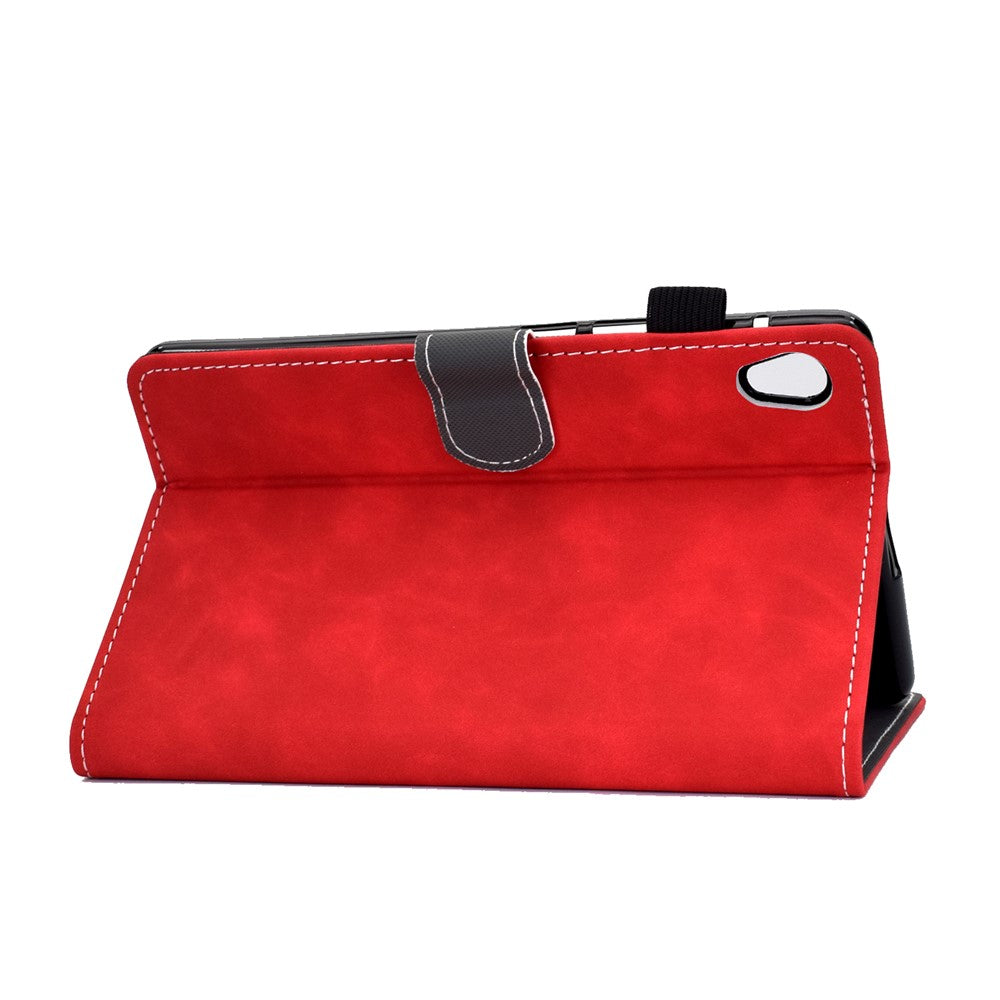 Microfiber Leather with Stand Case and Card Slots for Lenovo Tab M10 HD Gen 2 X306X - Red
