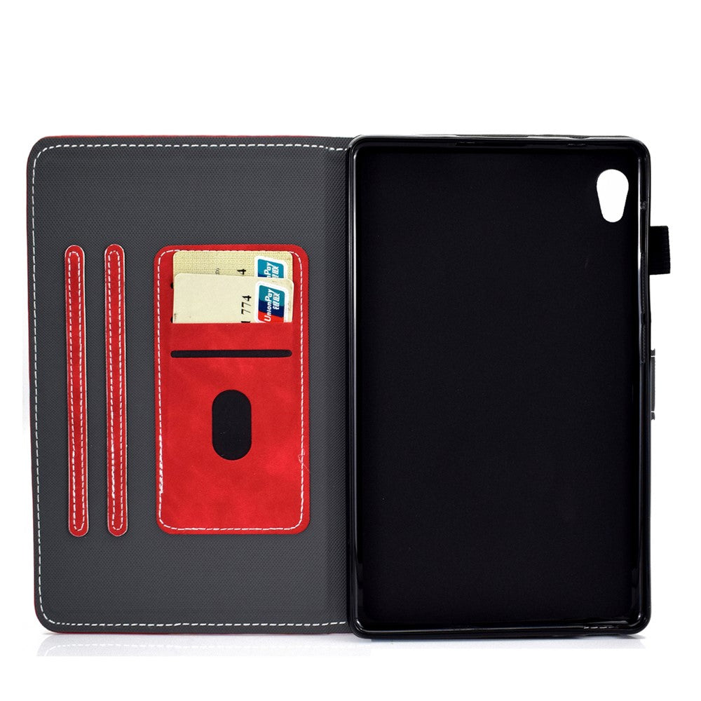 Microfiber Leather with Stand Case and Card Slots for Lenovo Tab M10 HD Gen 2 X306X - Red