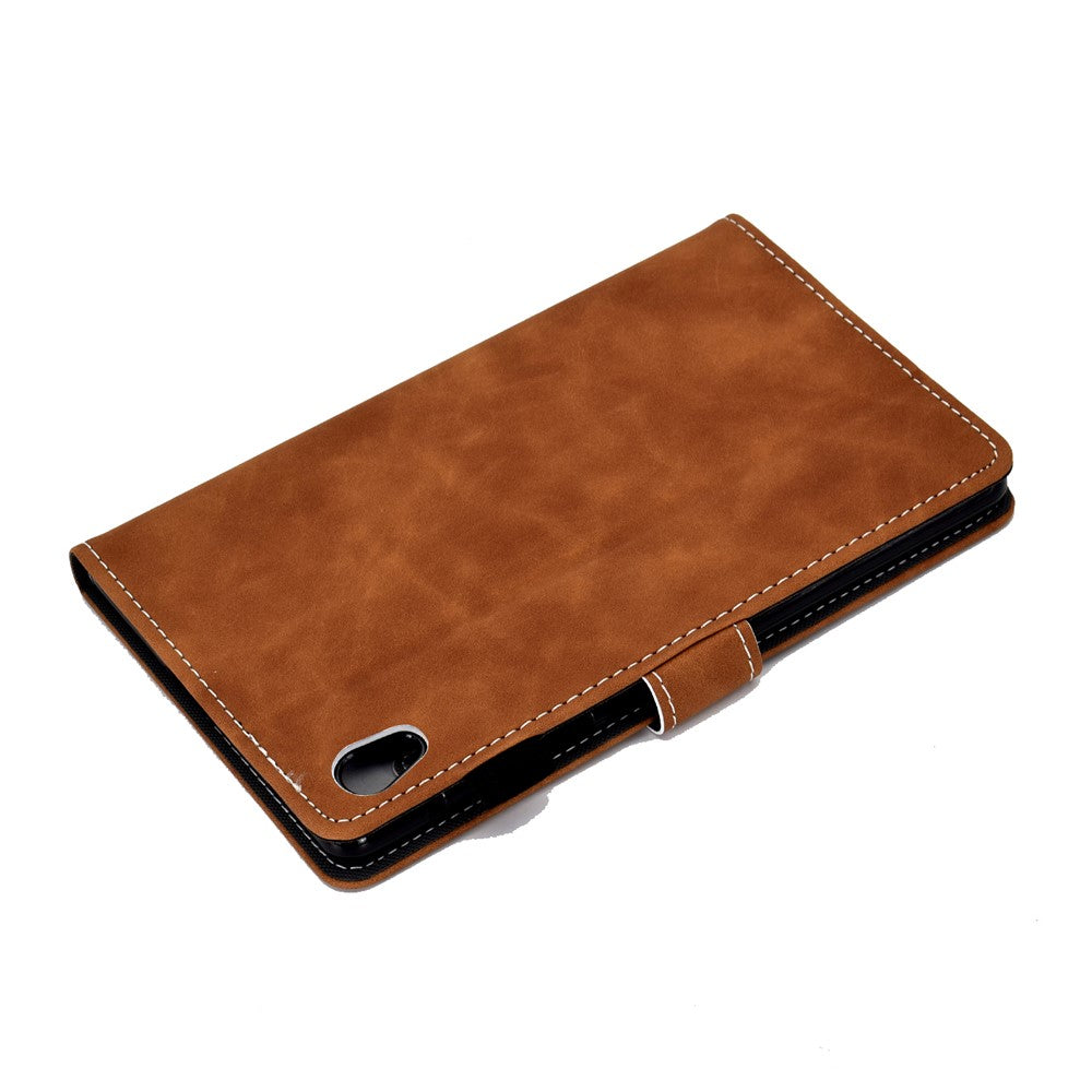 Microfiber Leather with Stand Case and Card Slots for Lenovo Tab M10 HD Gen 2 X306X - Brown