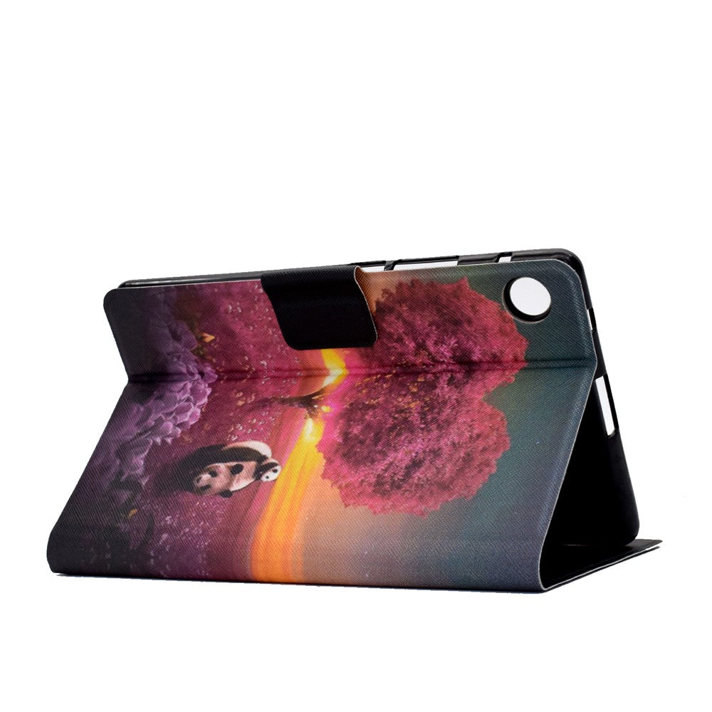 TPU + PU Leather Pattern Printing Tablet Case for Lenovo Tab M10 Plus - Pandas and Tree