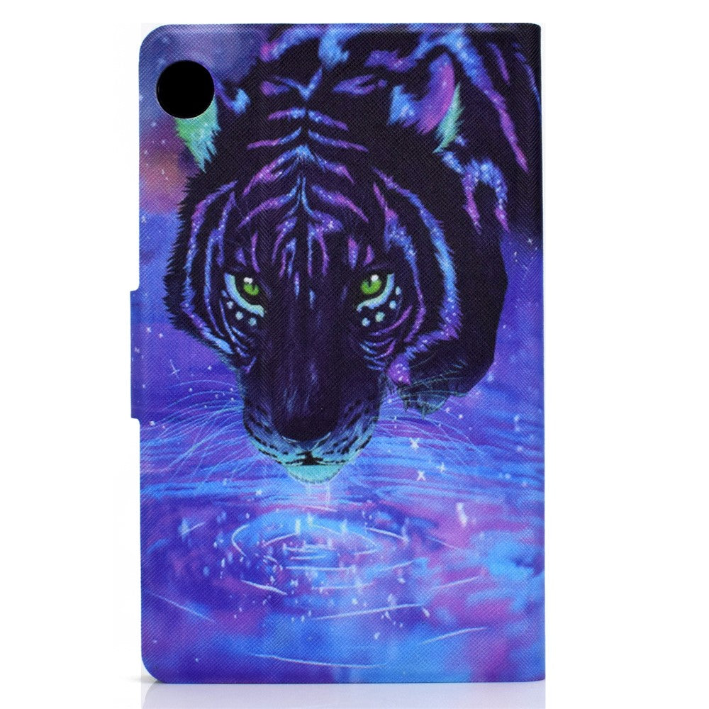 TPU + PU Leather Pattern Printing Tablet Case for Lenovo Tab M10 Plus - Tiger
