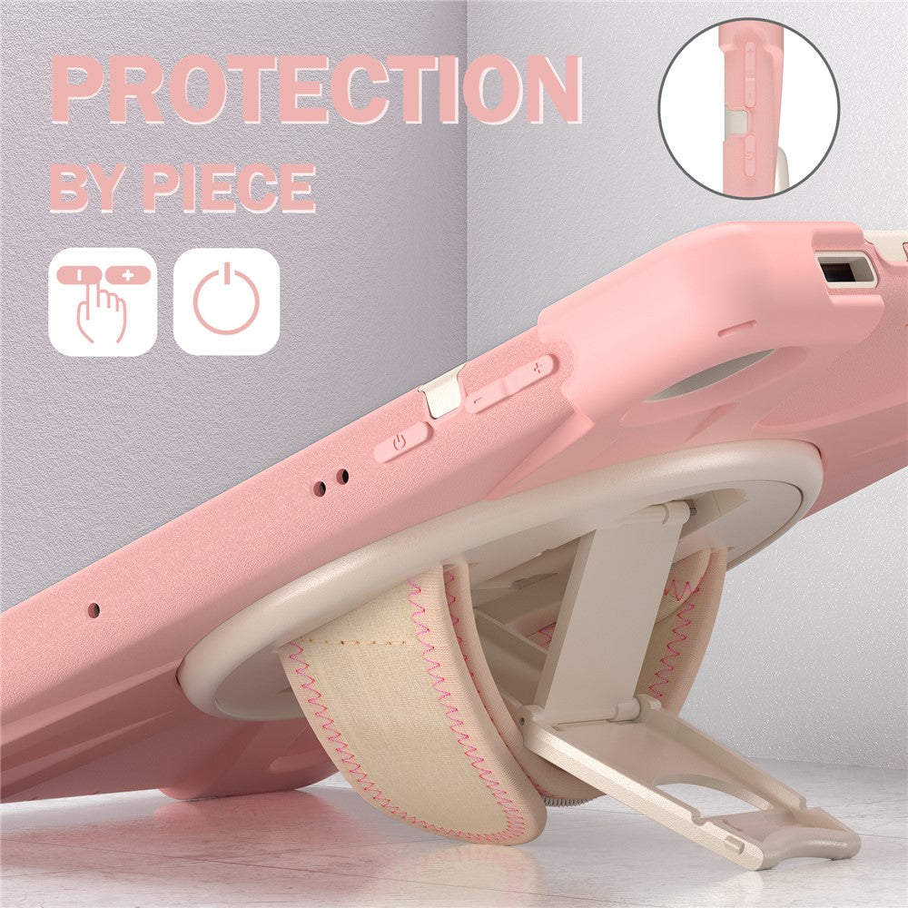 PC + Silicone Case with Kickstand Shoulder Strap for Lenovo Tab M10 Plus (2020) / K10 (2021) TB-X606F / 606X / X6C6F / X6C6X / X6C6NBF - Pink