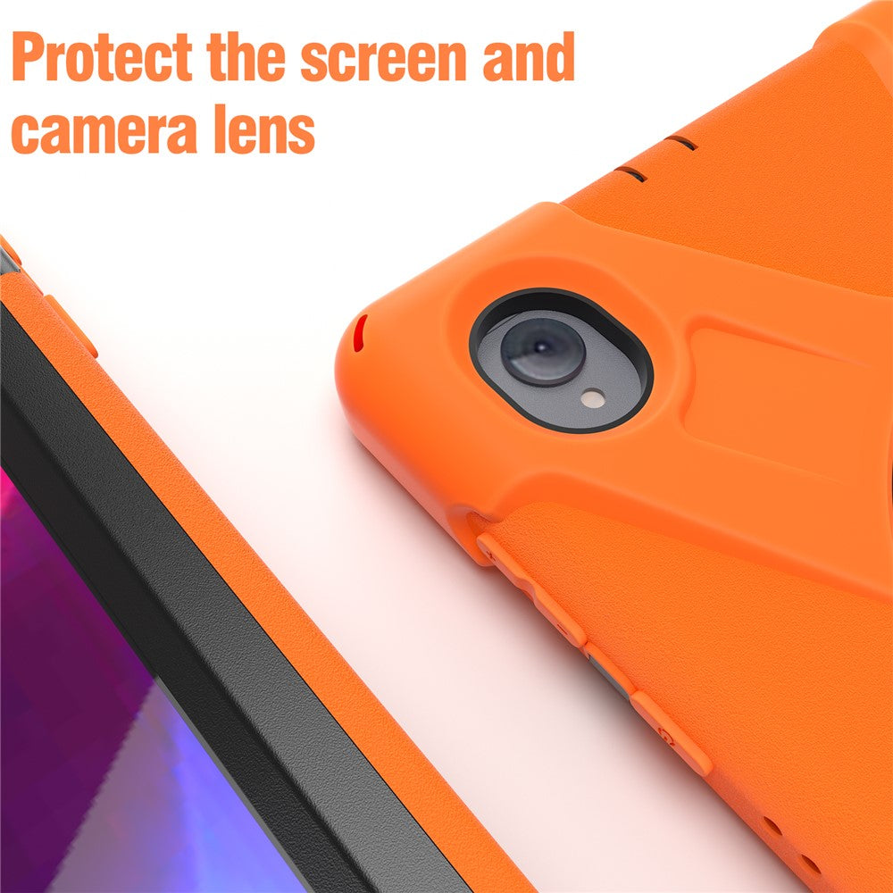 PC + Silicone Case with Kickstand Shoulder Strap for Lenovo Tab M10 Plus (2020) / K10 (2021) TB-X606F / 606X / X6C6F / X6C6X / X6C6NBF - Orange