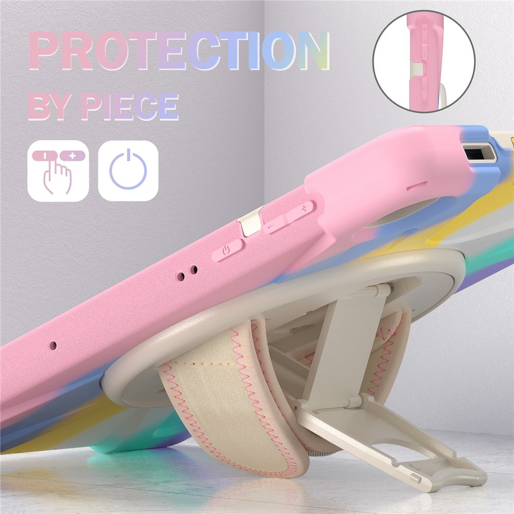 PC + Silicone Case with Kickstand Shoulder Strap for Lenovo Tab M10 Plus (2020) / K10 (2021) TB-X606F / 606X / X6C6F / X6C6X / X6C6NBF - Colored Pink