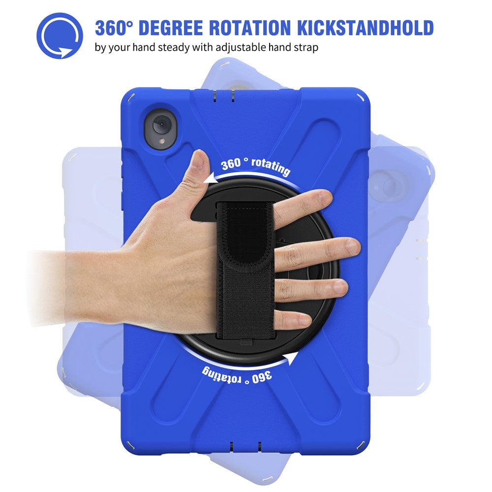 PC + Silicone Case with Kickstand Shoulder Strap for Lenovo Tab M10 Plus (2020) / K10 (2021) TB-X606F / 606X / X6C6F / X6C6X / X6C6NBF - Blue