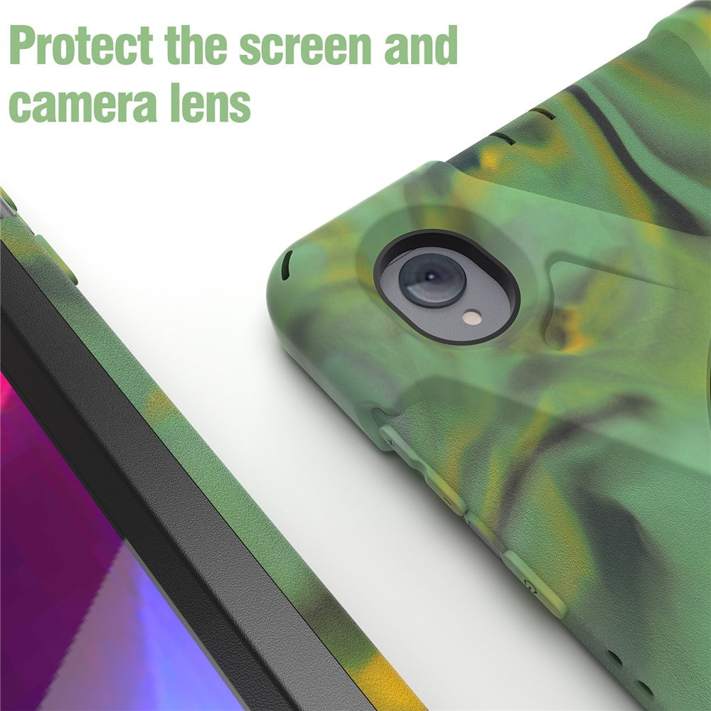 PC + Silicone Case with Kickstand Shoulder Strap for Lenovo Tab M10 Plus (2020) / K10 (2021) TB-X606F / 606X / X6C6F / X6C6X / X6C6NBF - Camouflage